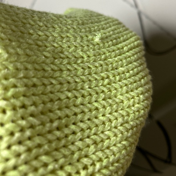 Rag Poets Neon Yellow Oversized Drop Shoulder Knit Sweater, Size Small - Picture 8 of 10